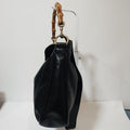 Gucci Bamboo negro con asa de bambú y correa de hombro